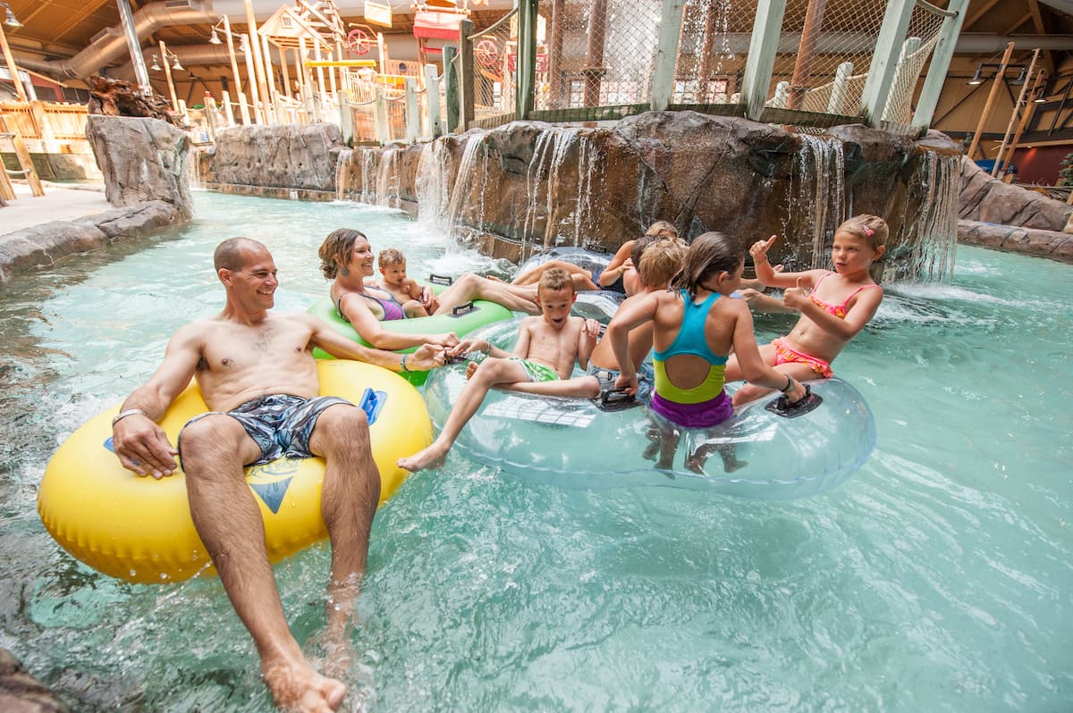 family floating lazy river
