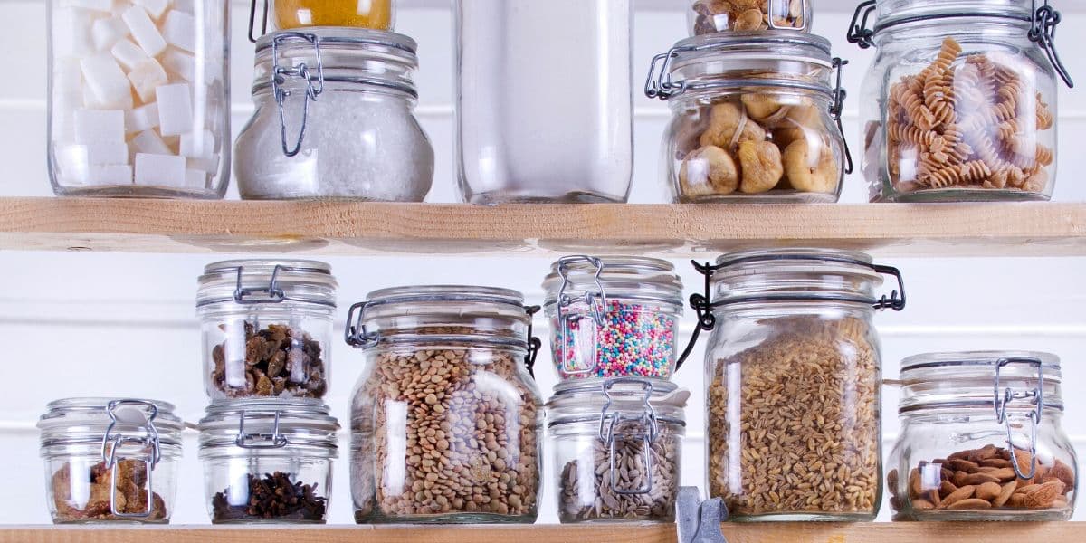 pantry staples in jars