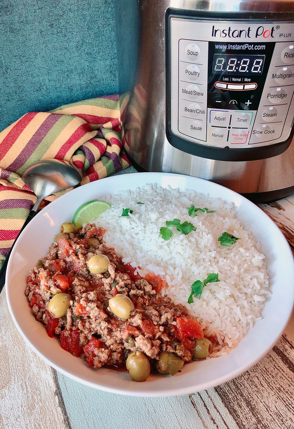 Ground Beef Picadillo made in pressure cooker