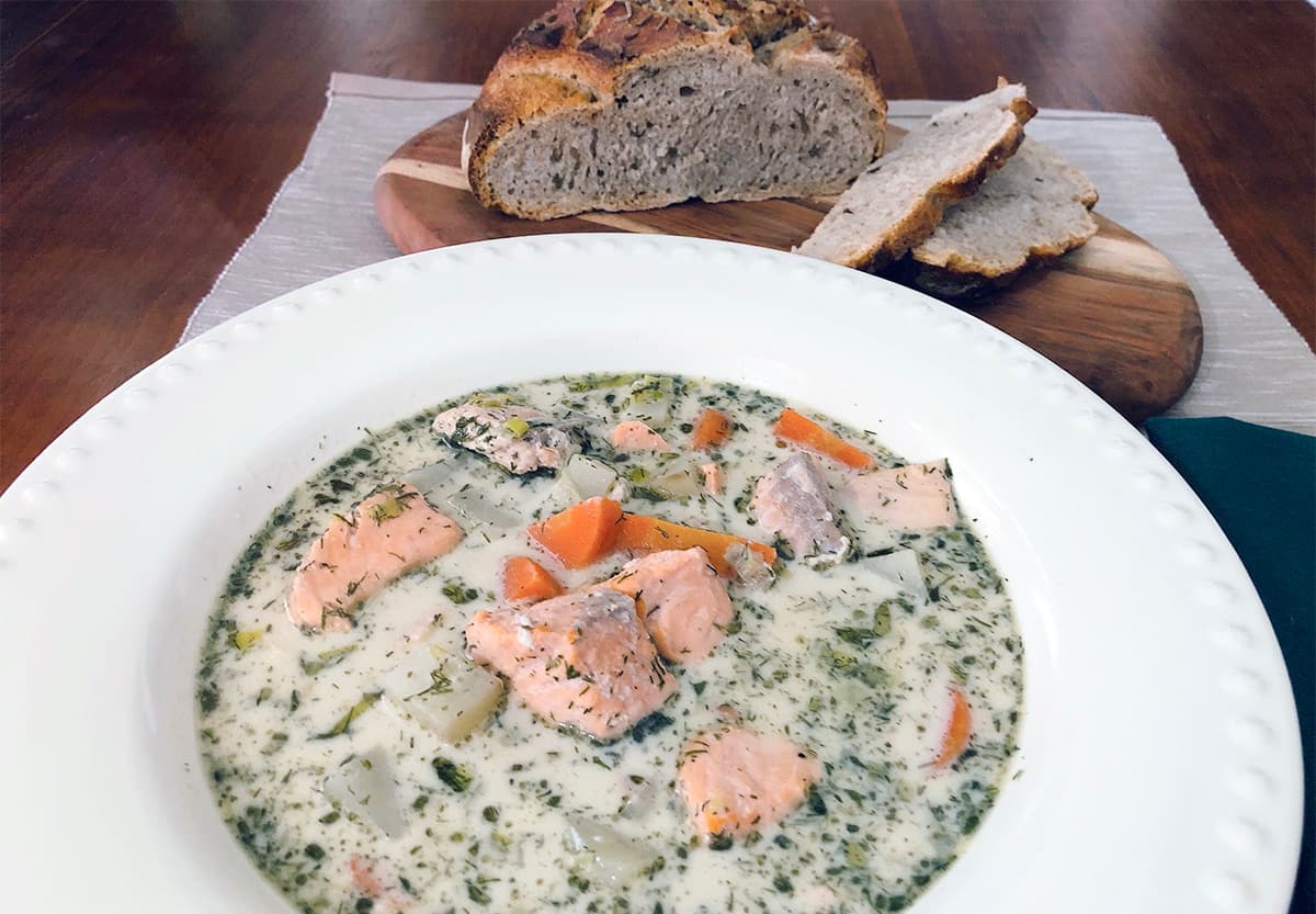 Finnish salmon soup