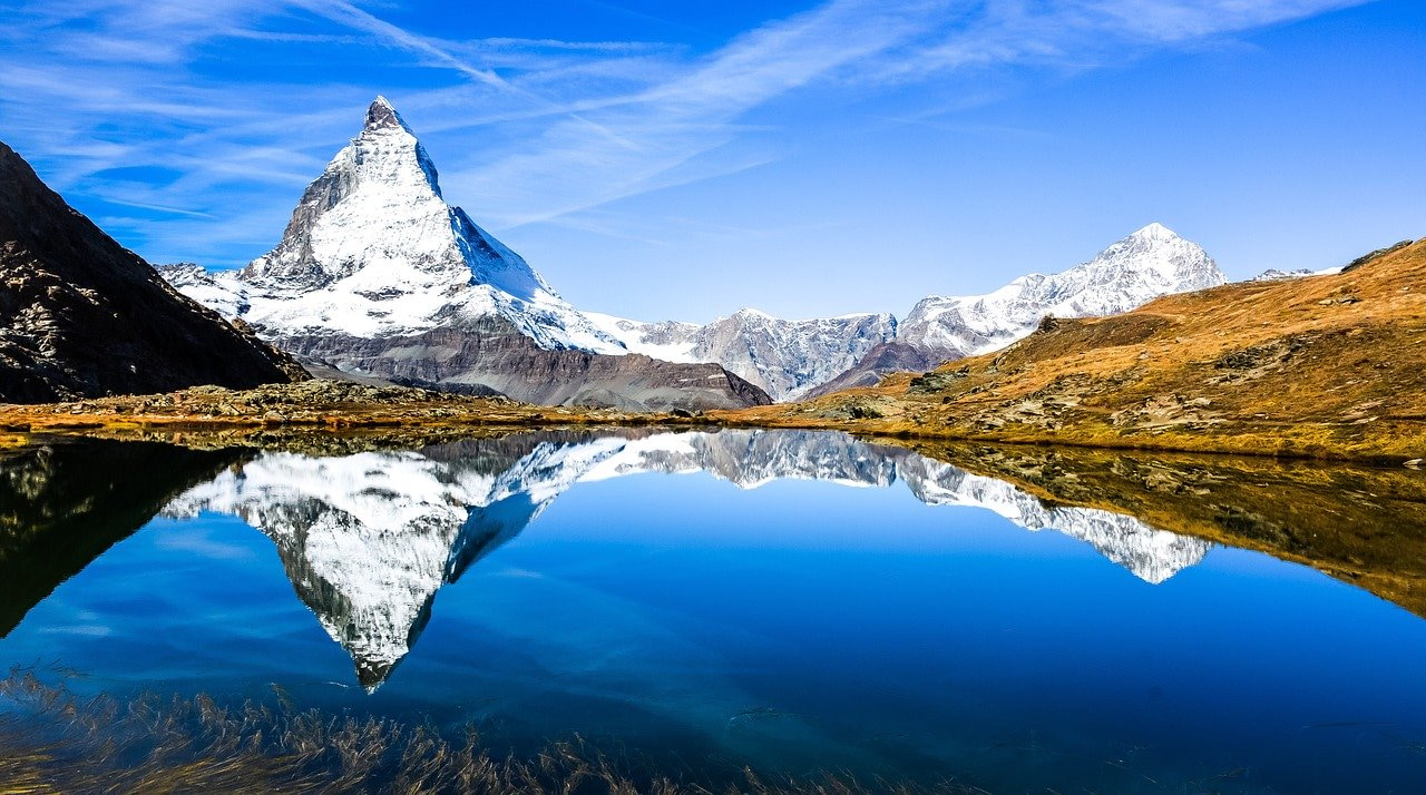Matterhorn behind lake