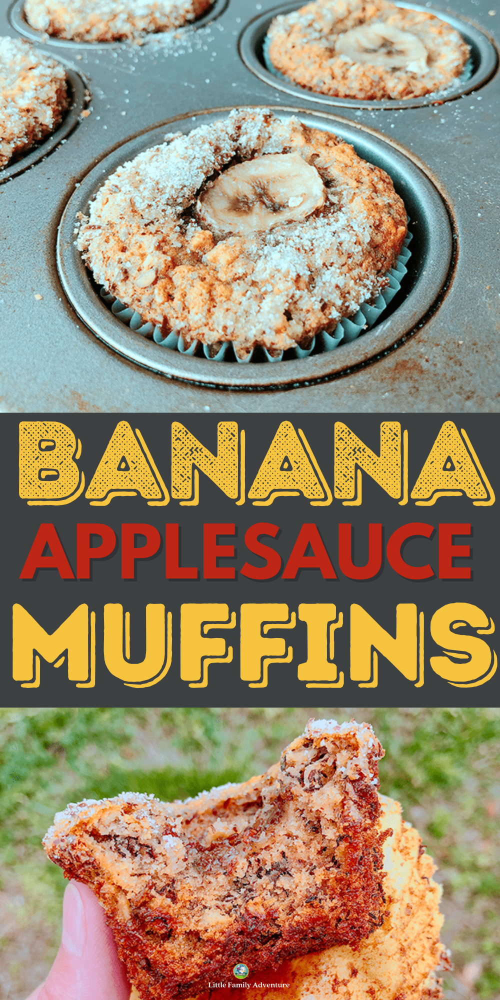 Healthy Banana Muffins with Applesauce & Oats + Extra AddIns