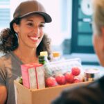 female food delivery person