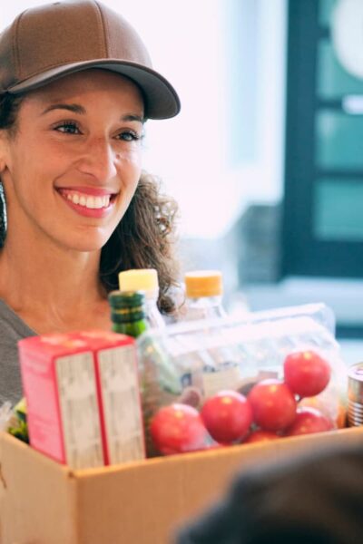 female food delivery person