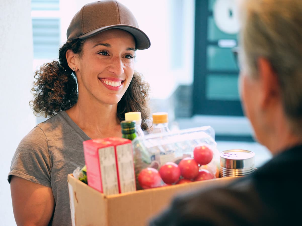 female food delivery person