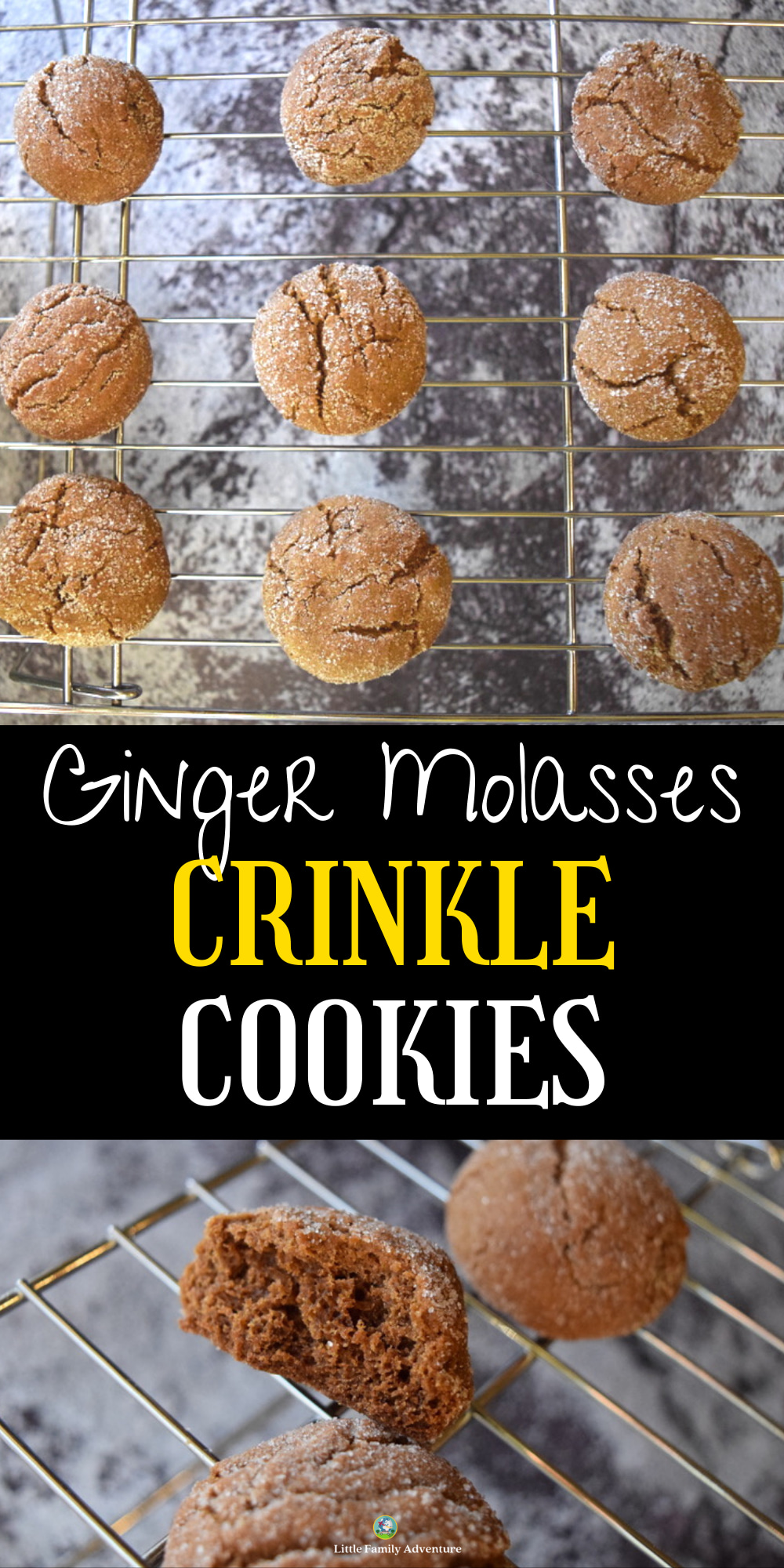 ginger molasses crinkle cookies
