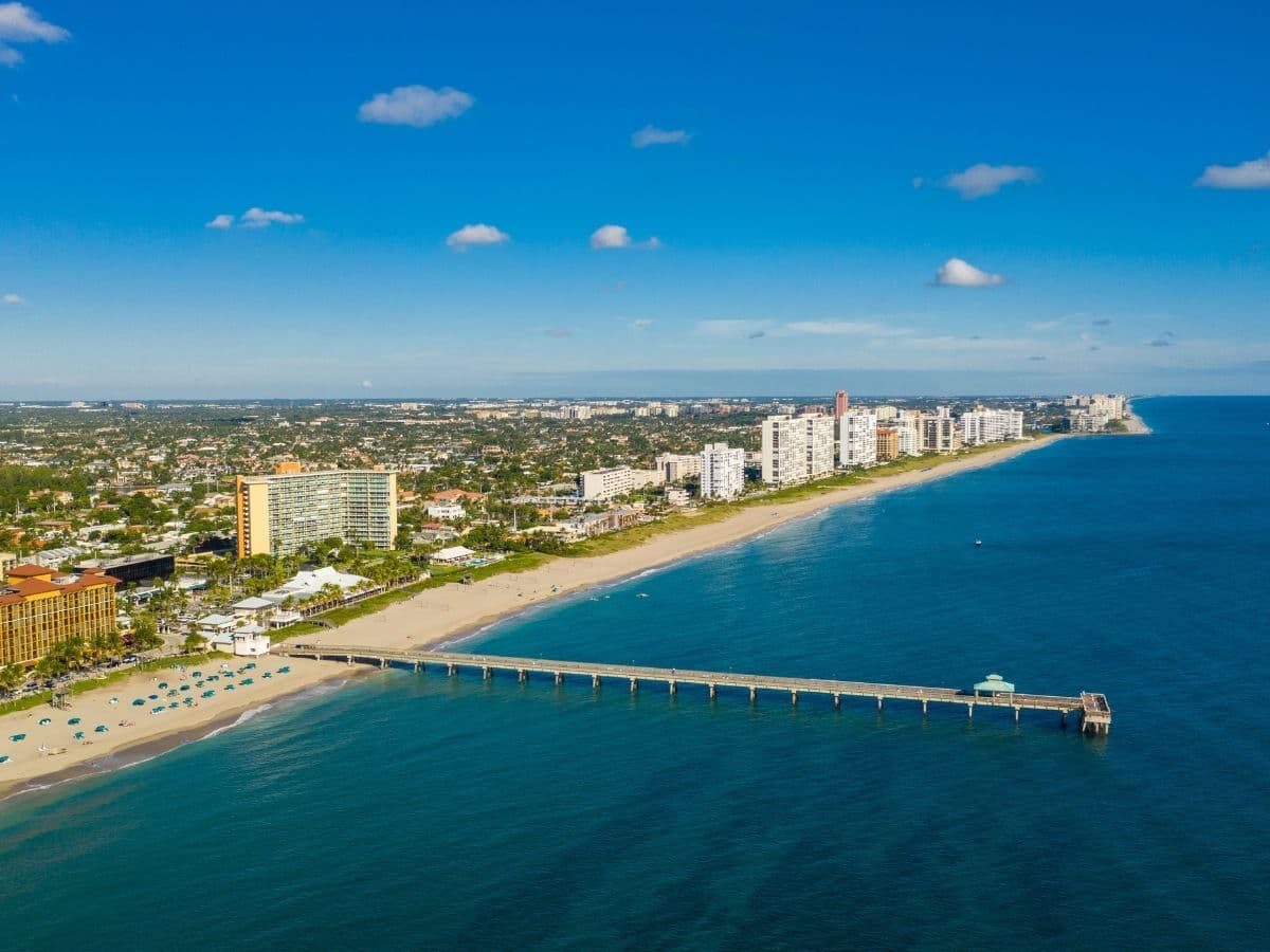 Deerfield Beach aerial from water