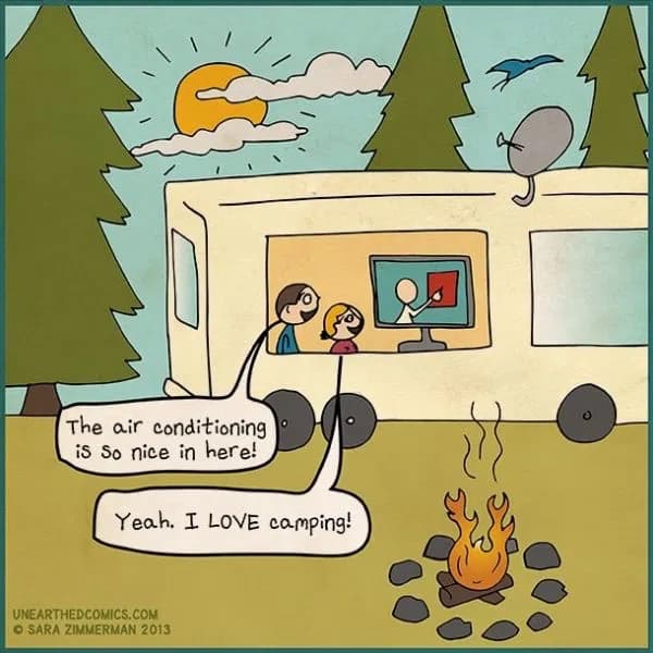 Funny Camping Cartoon