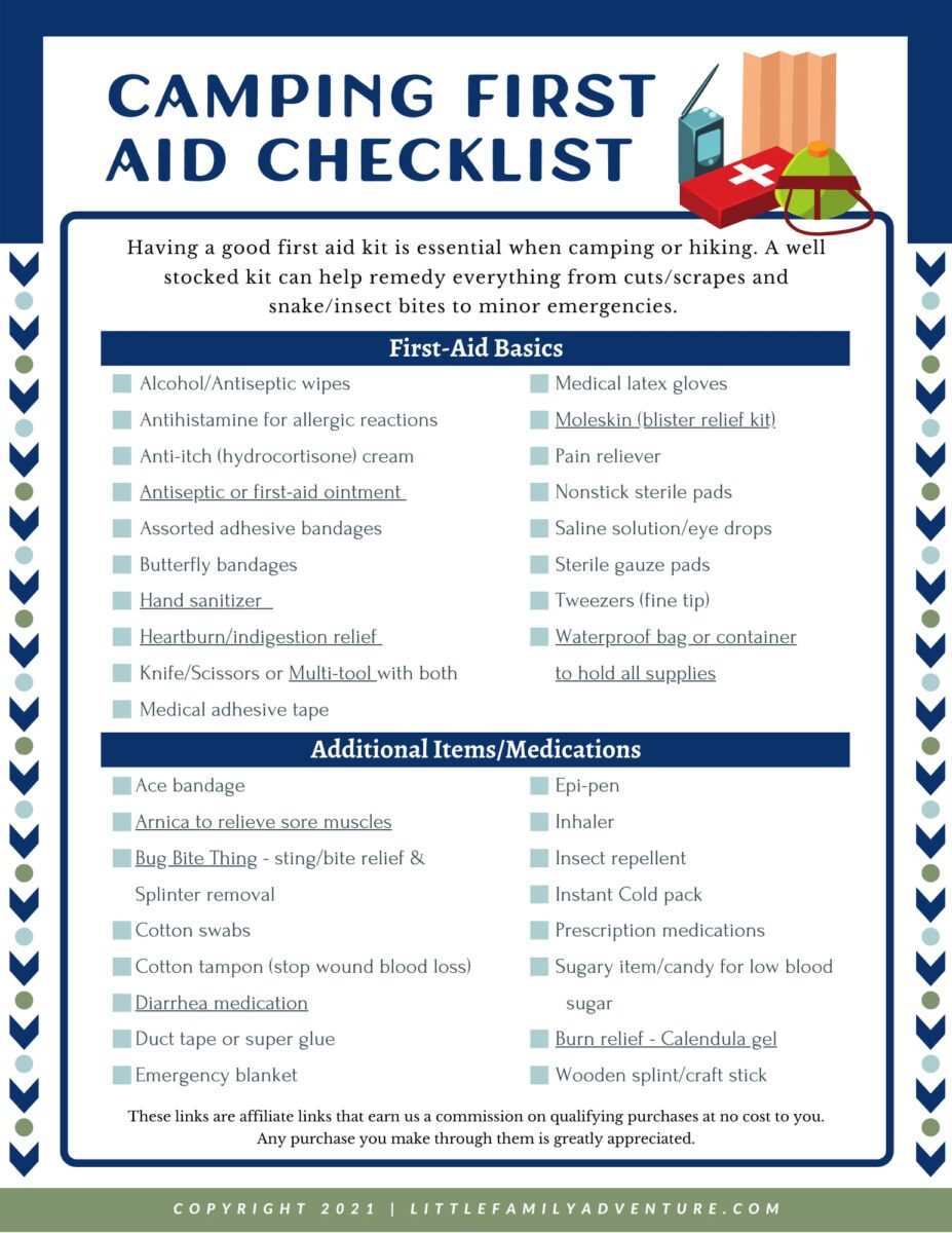 first aid kit contents list