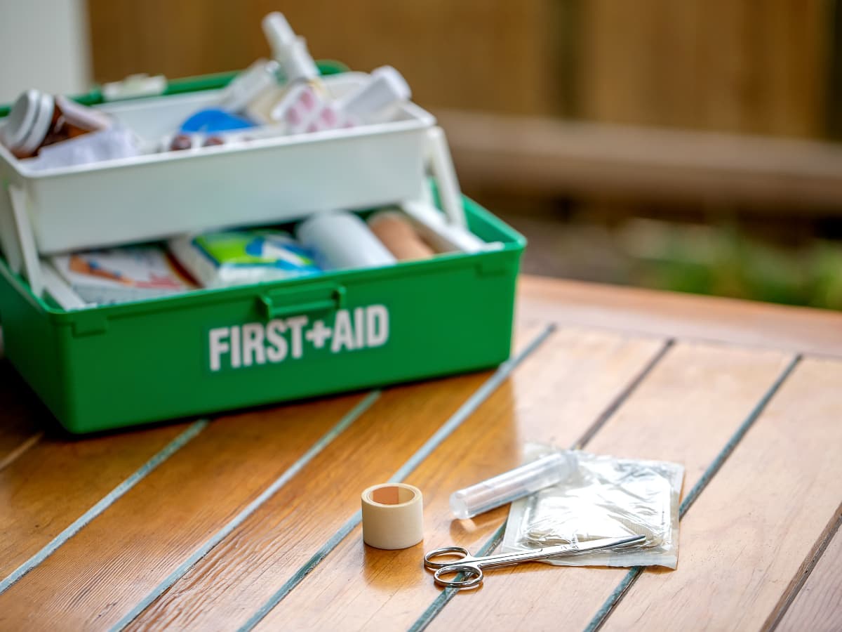 DIy First aid kit in tackle box