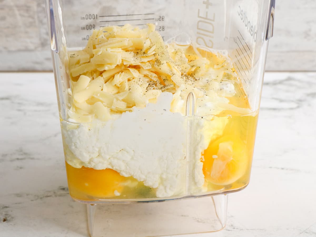 eggs and cheese in blender