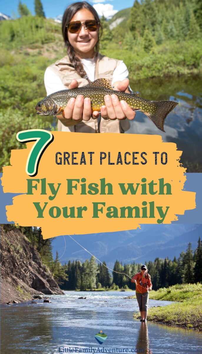 girl and woman fly foshing trout