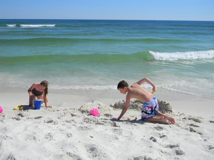 Cotton Bayou - kids playing on beach-2