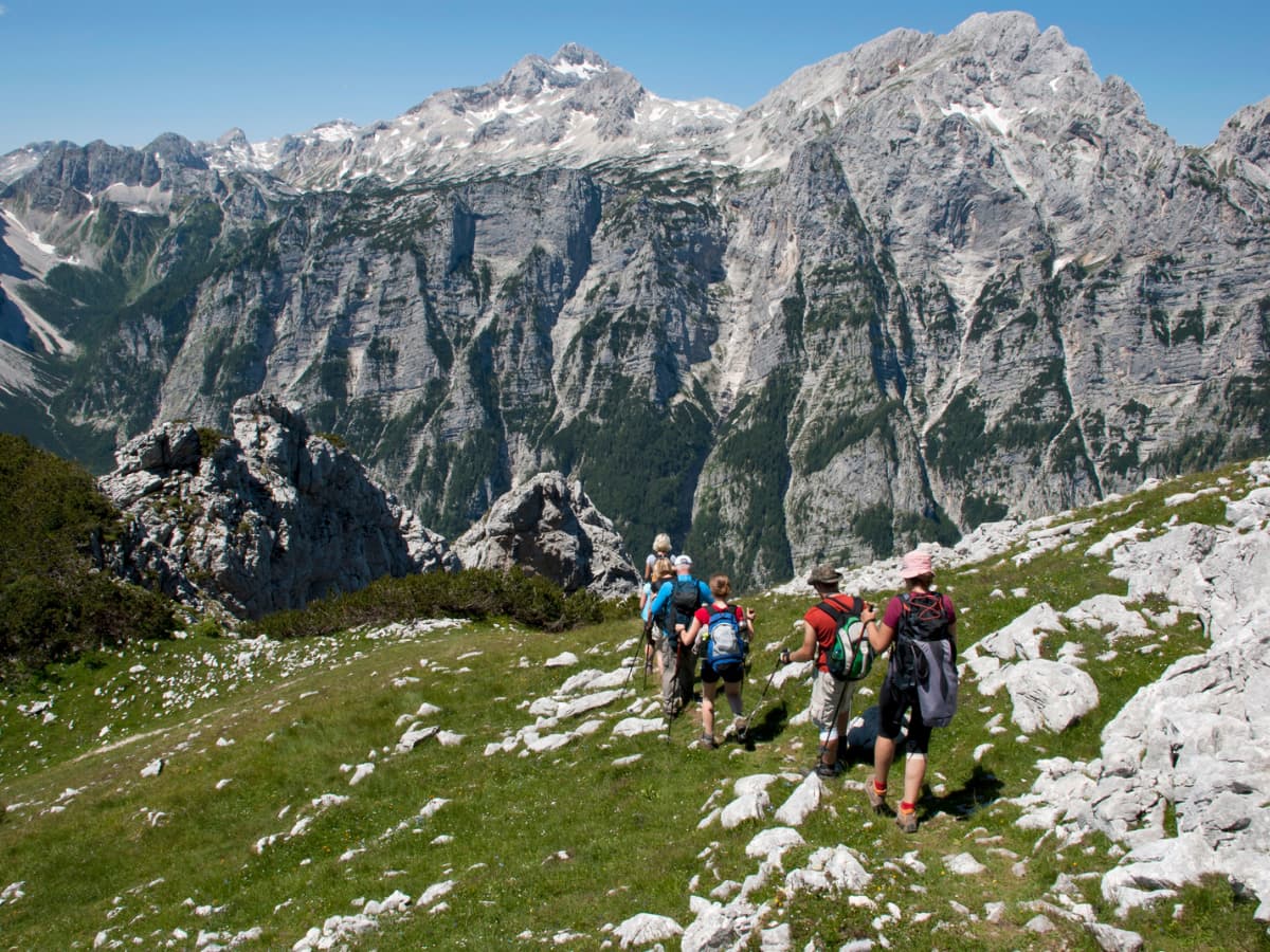 hikers in mountains