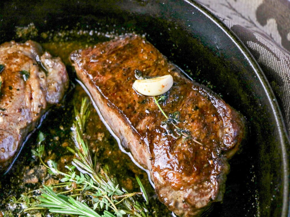 New York Strip Steak Recipe with Rosemary Garlic Butter