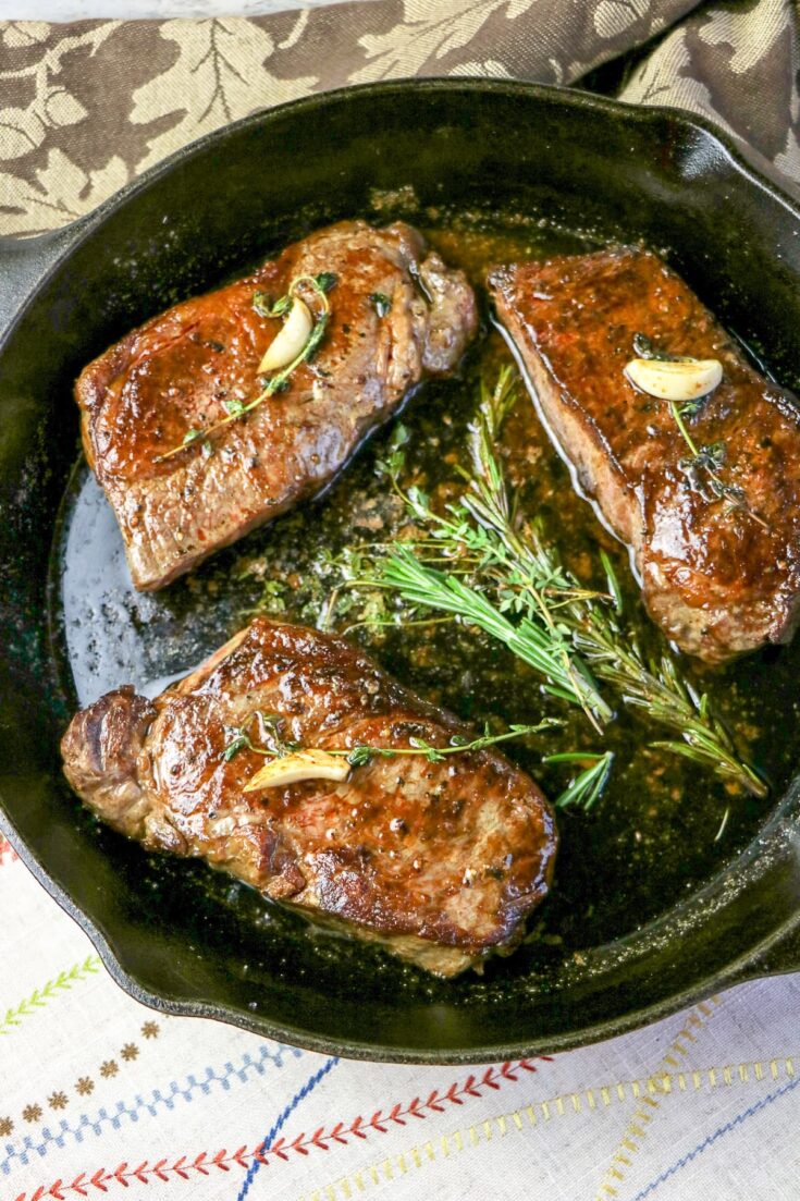 New York Strip Steak Recipe with Rosemary Garlic Butter