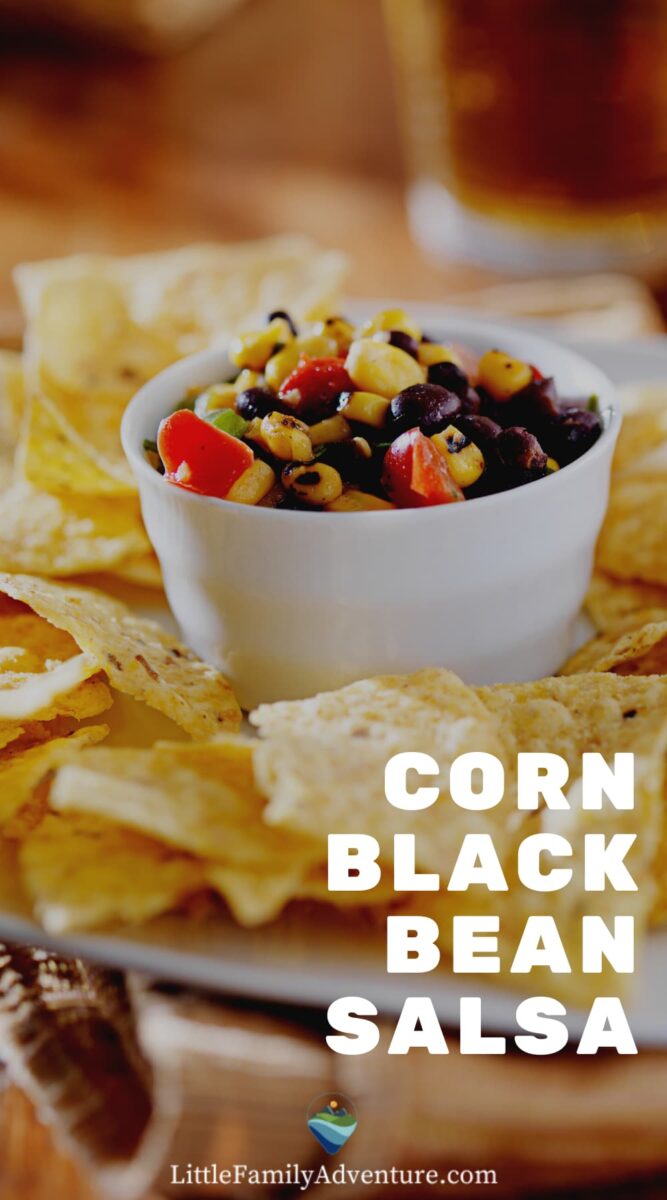 corn black bean salsa and chips