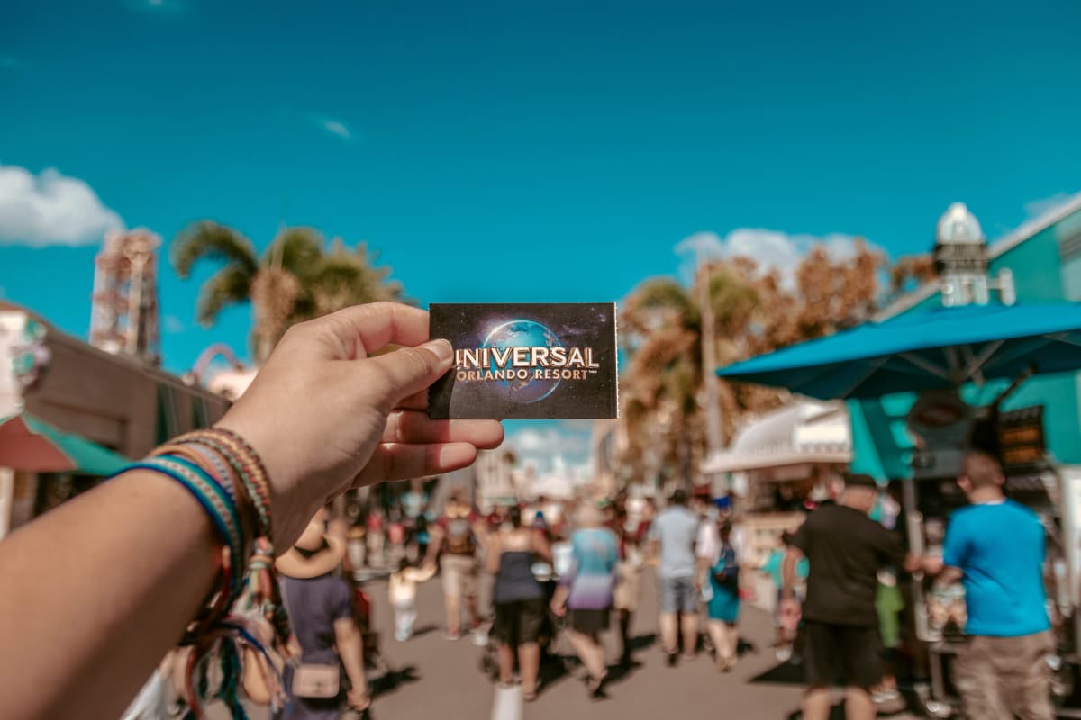 Universal Studios resort pass held up to crowd