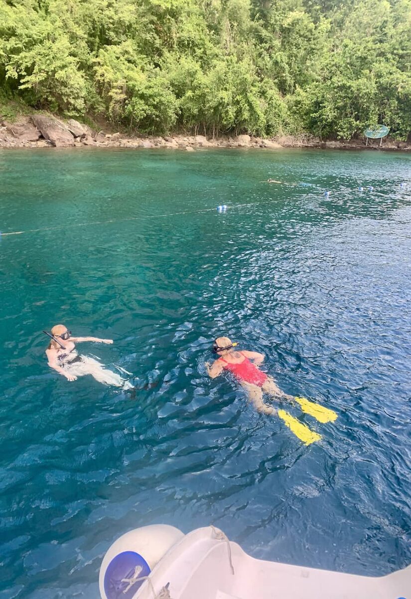 Snorkeling in Cove between St Lucia Pitons copy