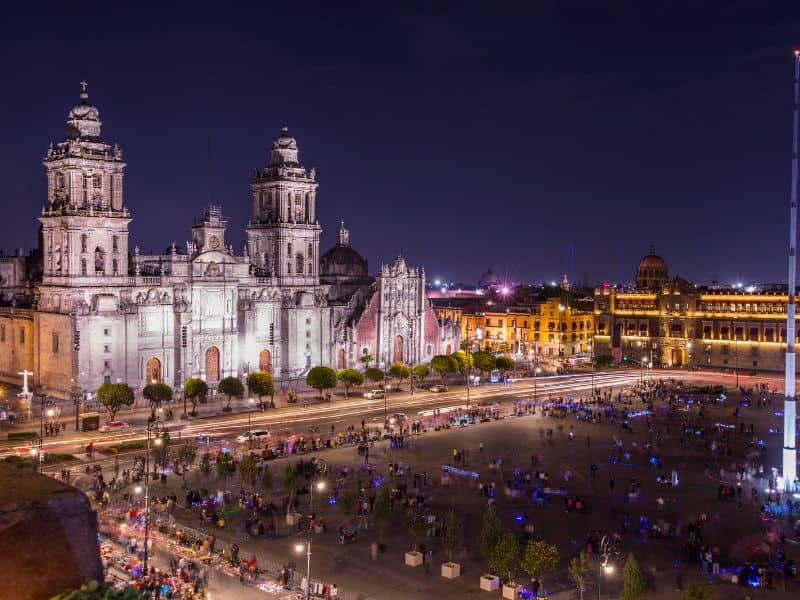 Mexico City's Zocalo and Metropolitian Cathedral