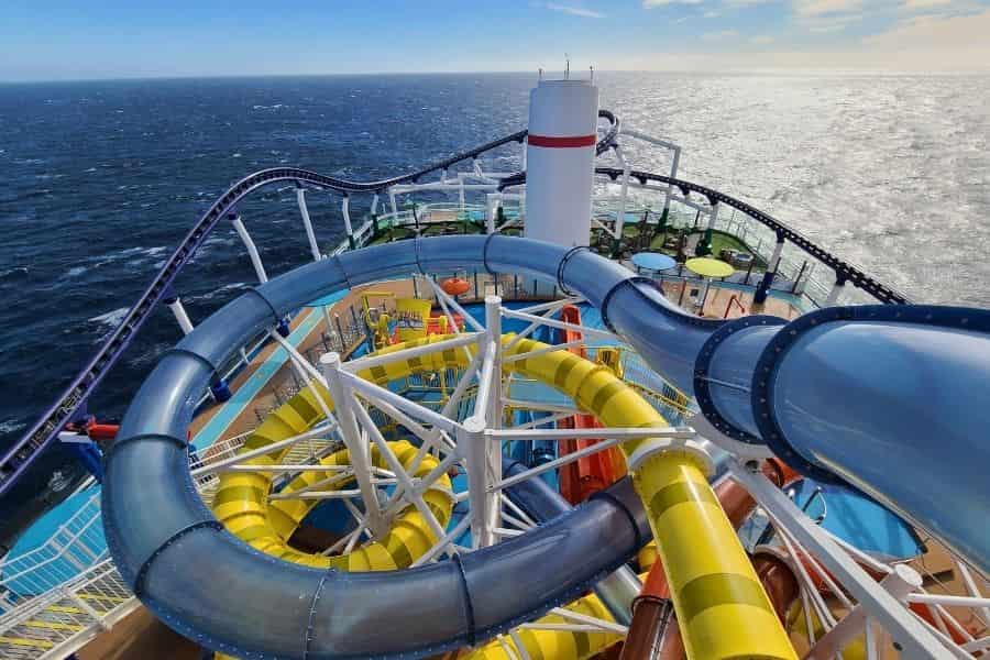 Waterworks water slides on Carnival cruise ship