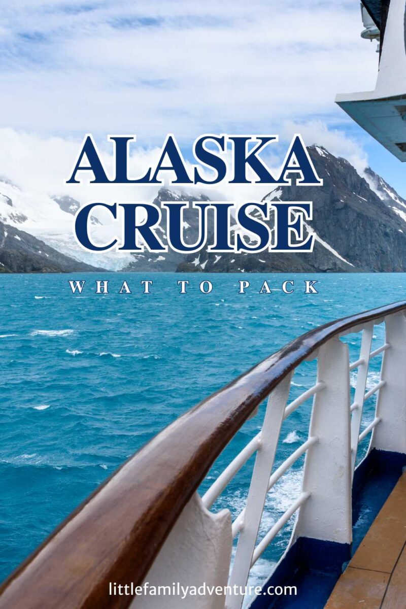 deck of alaska cruise ship looking out over water and icebergs