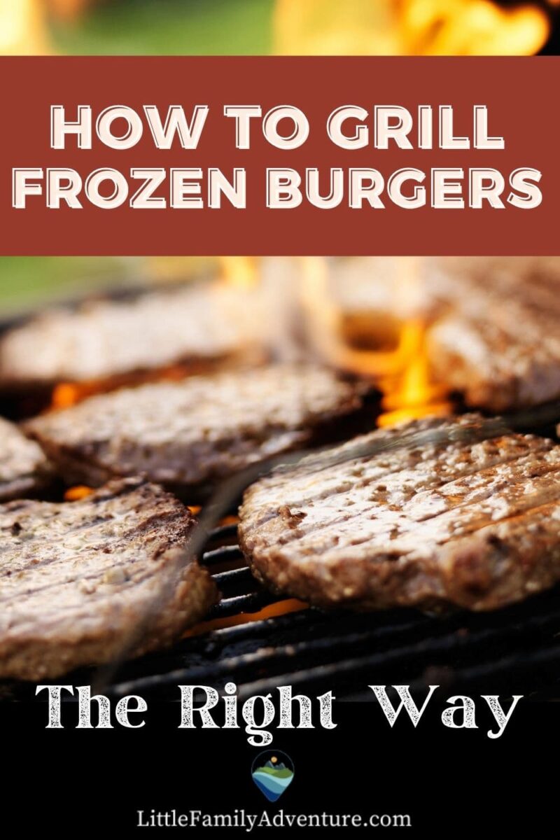 Frozen burgers on a Grill