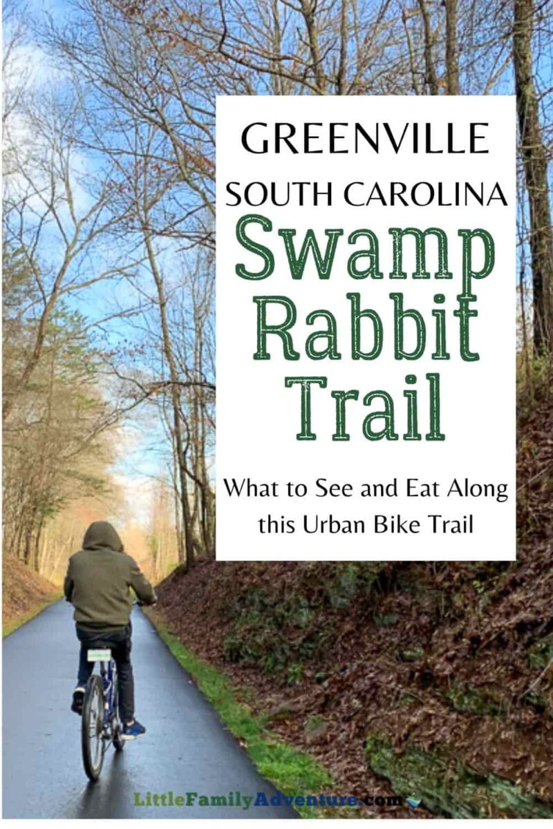 boy riding bike on outdoor trail in swamp rabbit trail