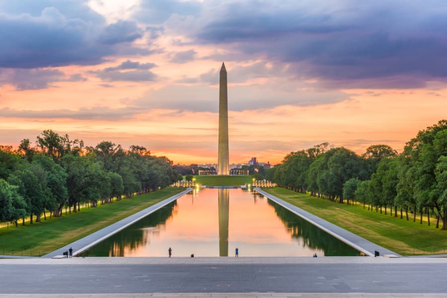 Washington DC monument and reflecting pool