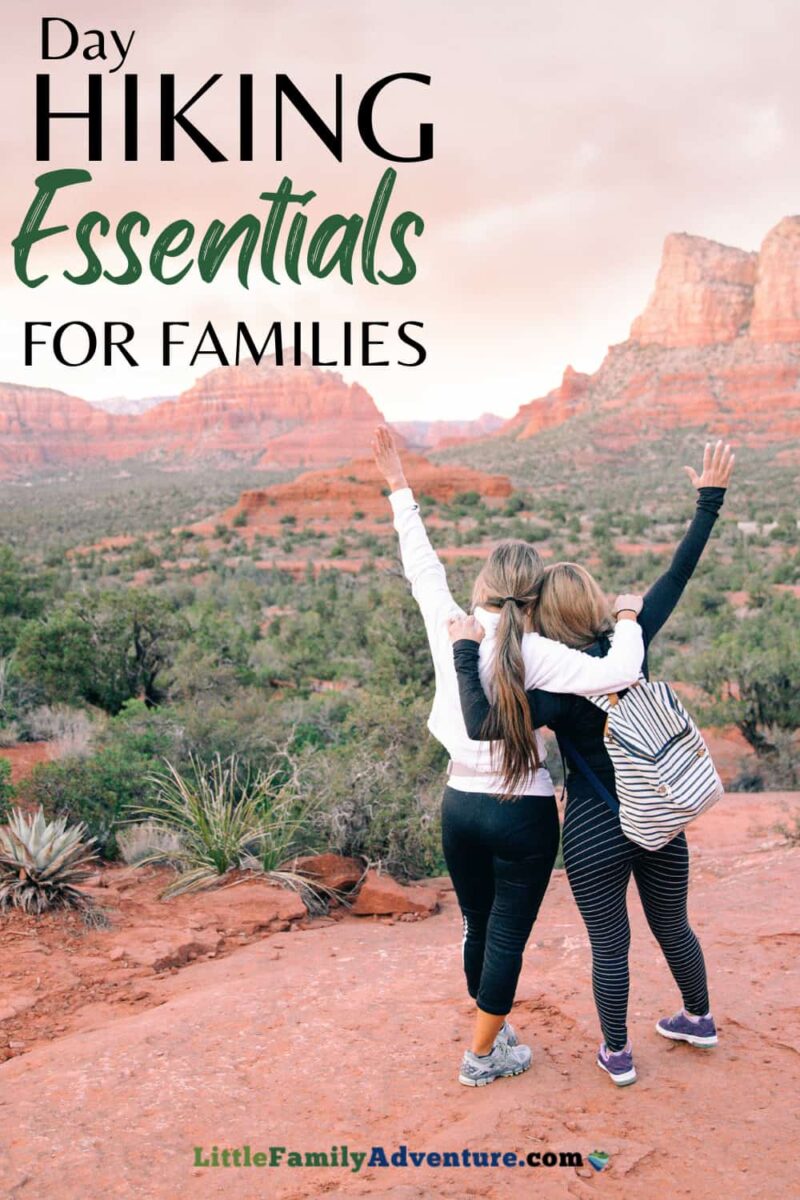 mother daughter hiking in the desert