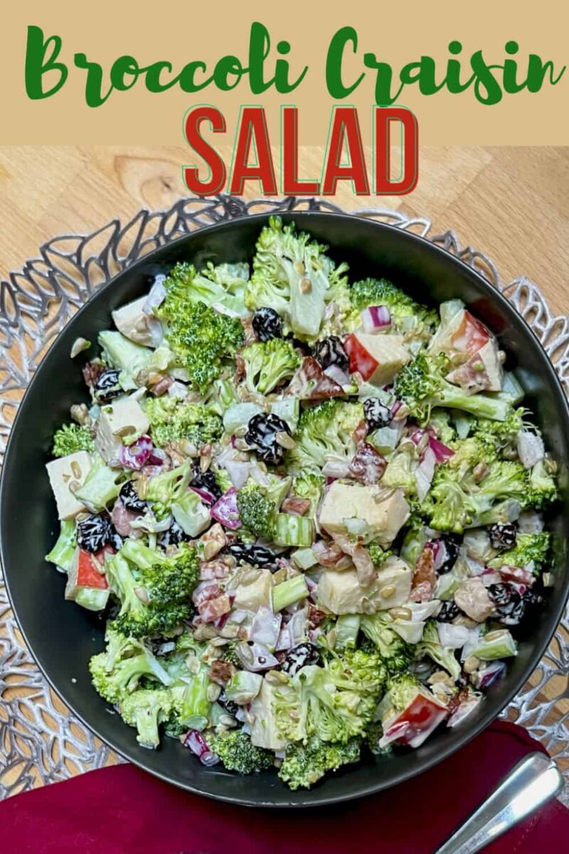 broccoli craisin salad in a bowl