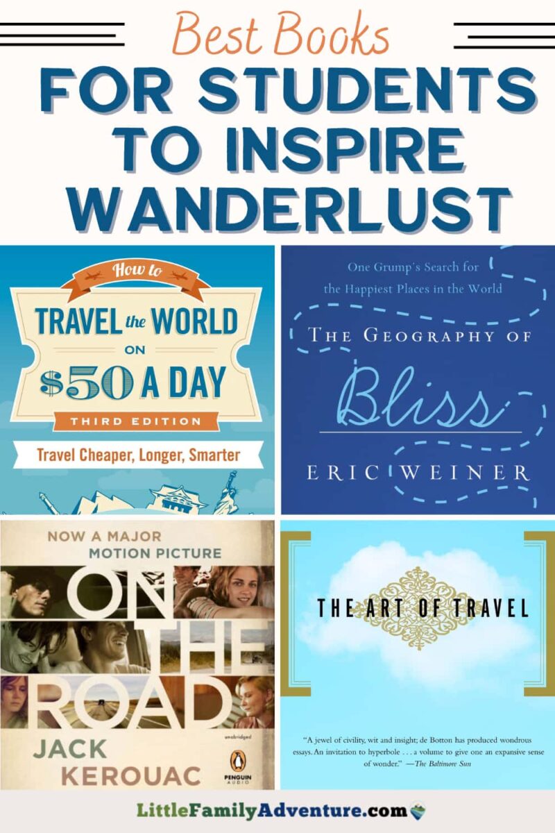 collage of best travel books for students