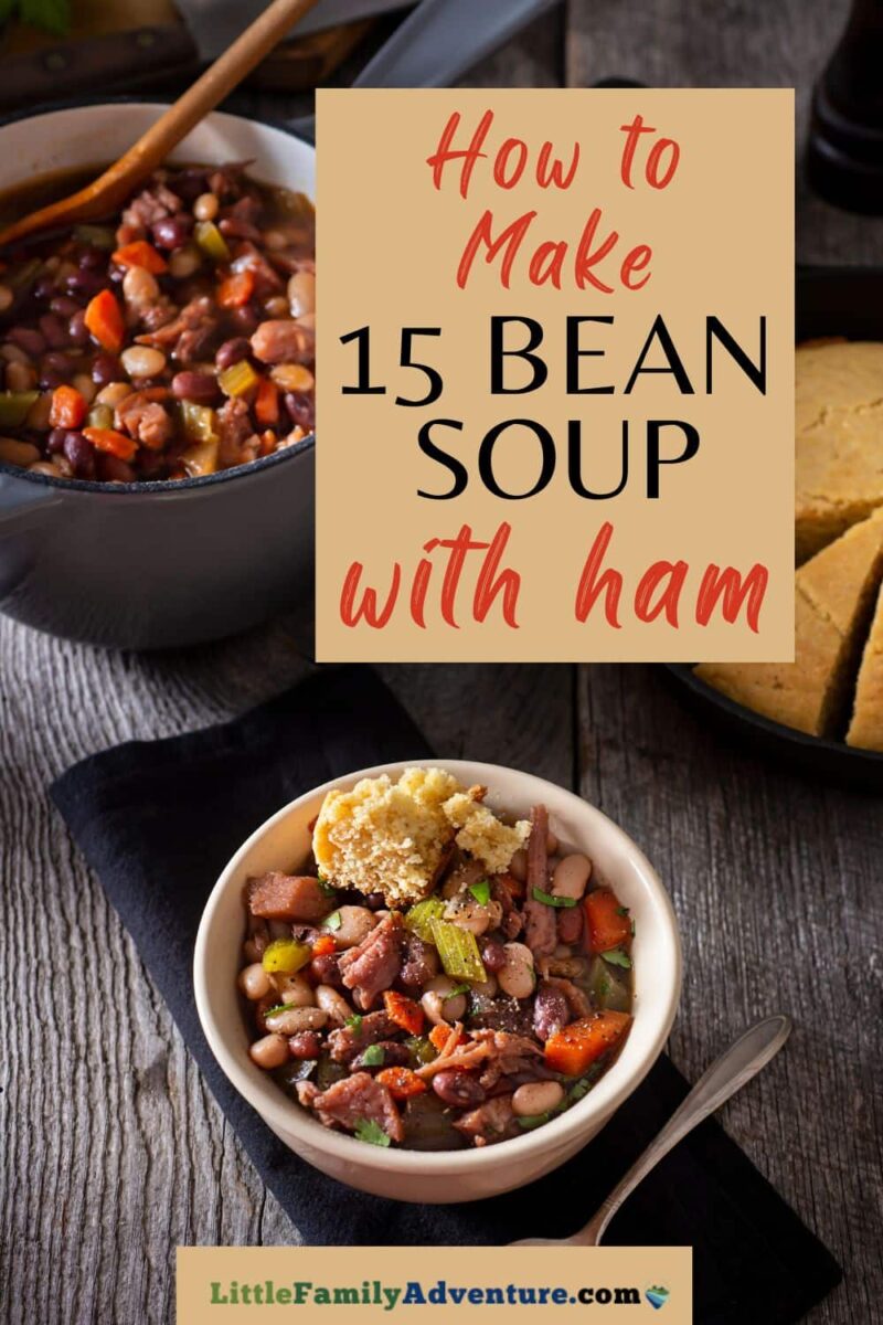 bowl of bean soup with ham