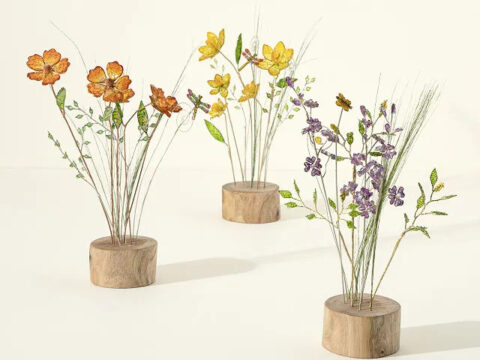 wildflower birth month bouquets made from recycled glass