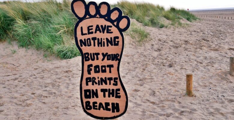 leave nothing but footprints sign