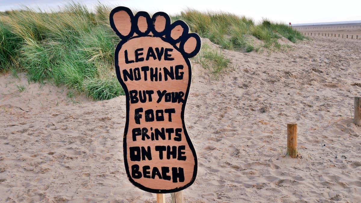 leave nothing but footprints sign