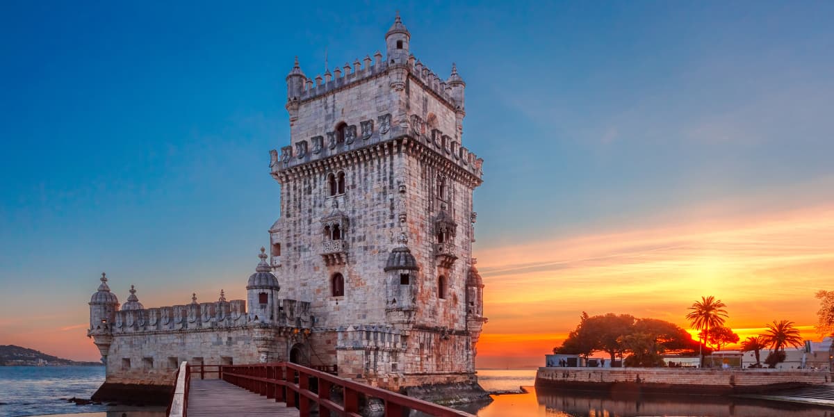 Belem Tower in Lisbon at sunset