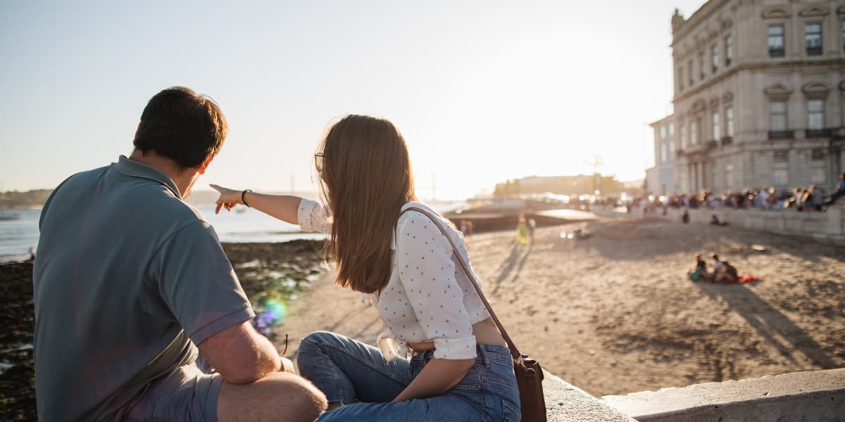 teenagers on the beach in Lisbon