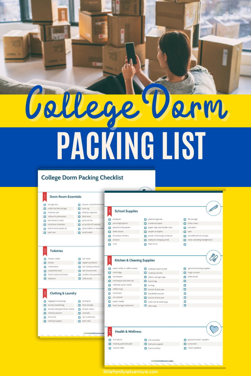 college dorm packing list for guys girls