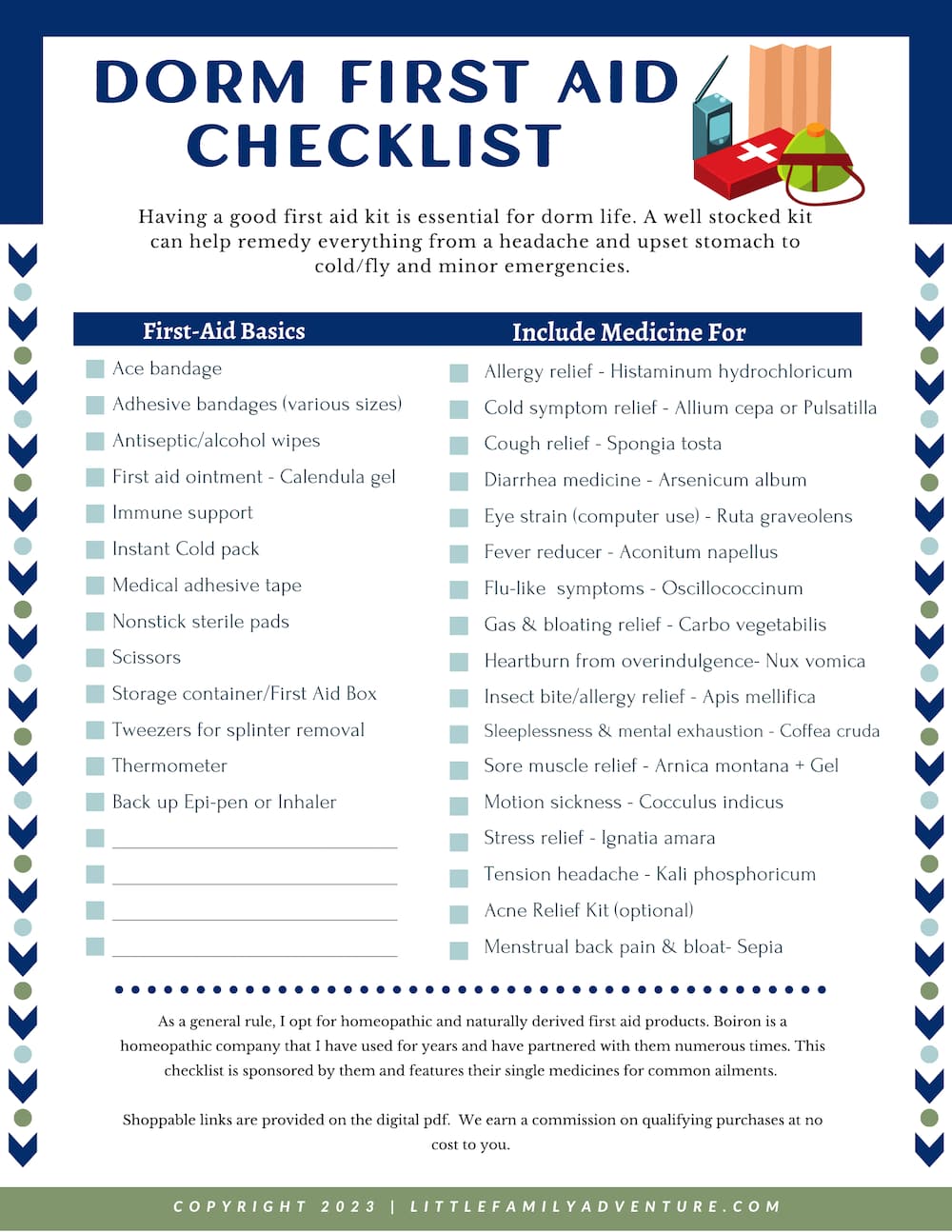 How to Create a Homeopathic First Aid Kit for College Students + Printable