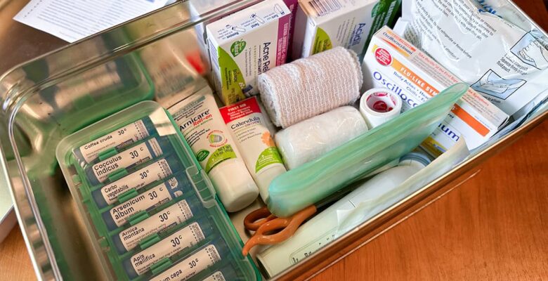 First Aid Kit for College Students with supplies