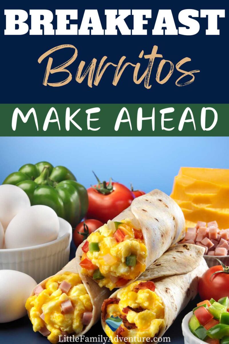 eggs, peppers, sausage in breakfast burritos for camping