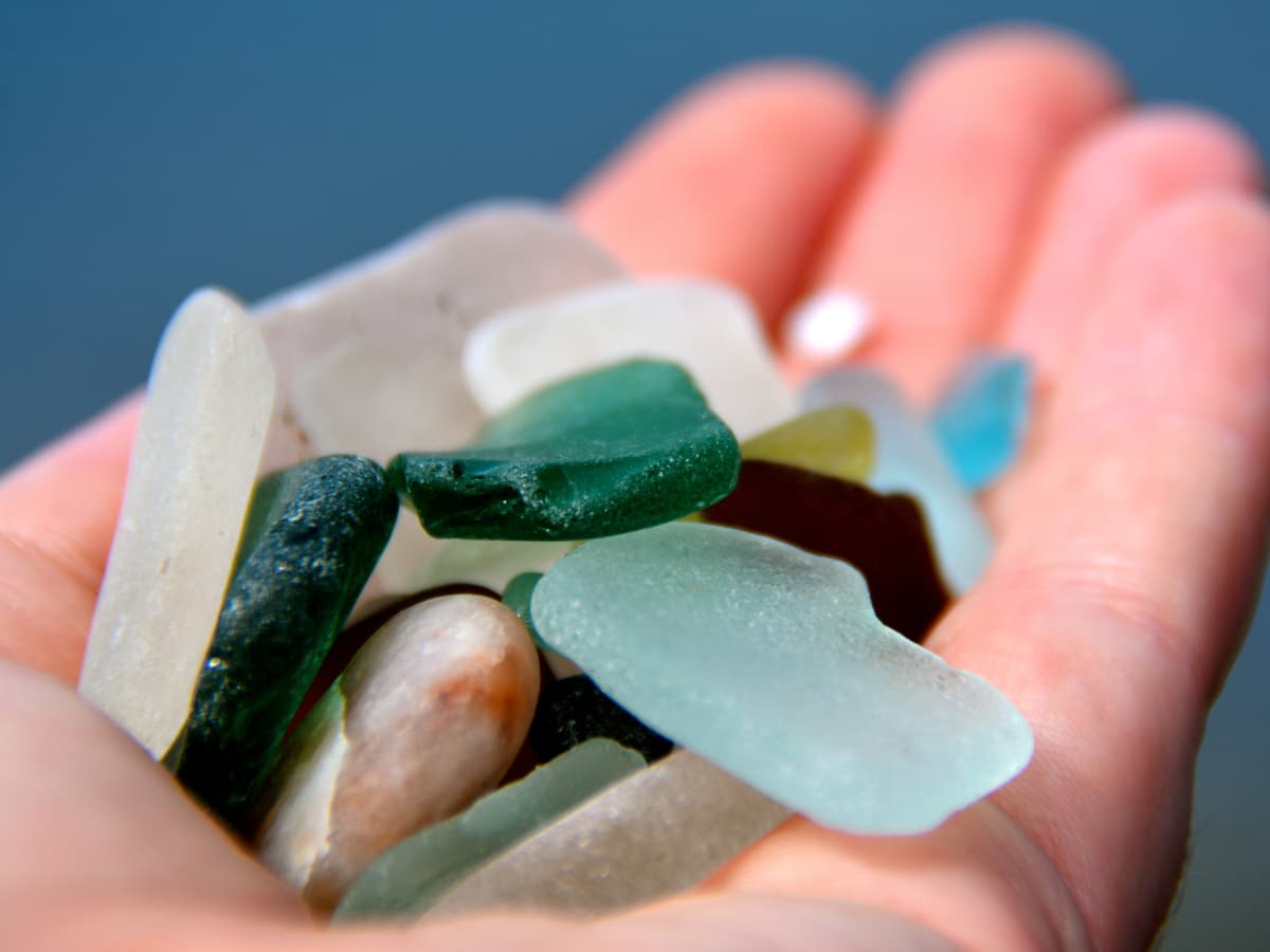 sea glass in hand
