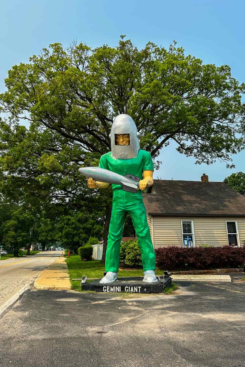 Gemini Giant statue outside