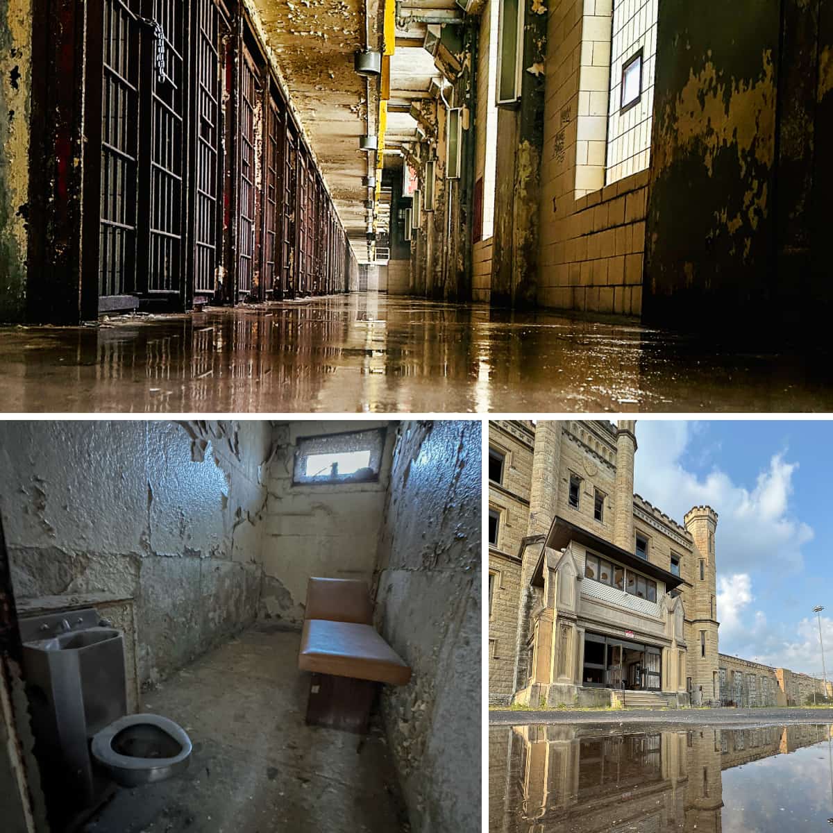 Old Joliet Prison cell blocks and exterior
