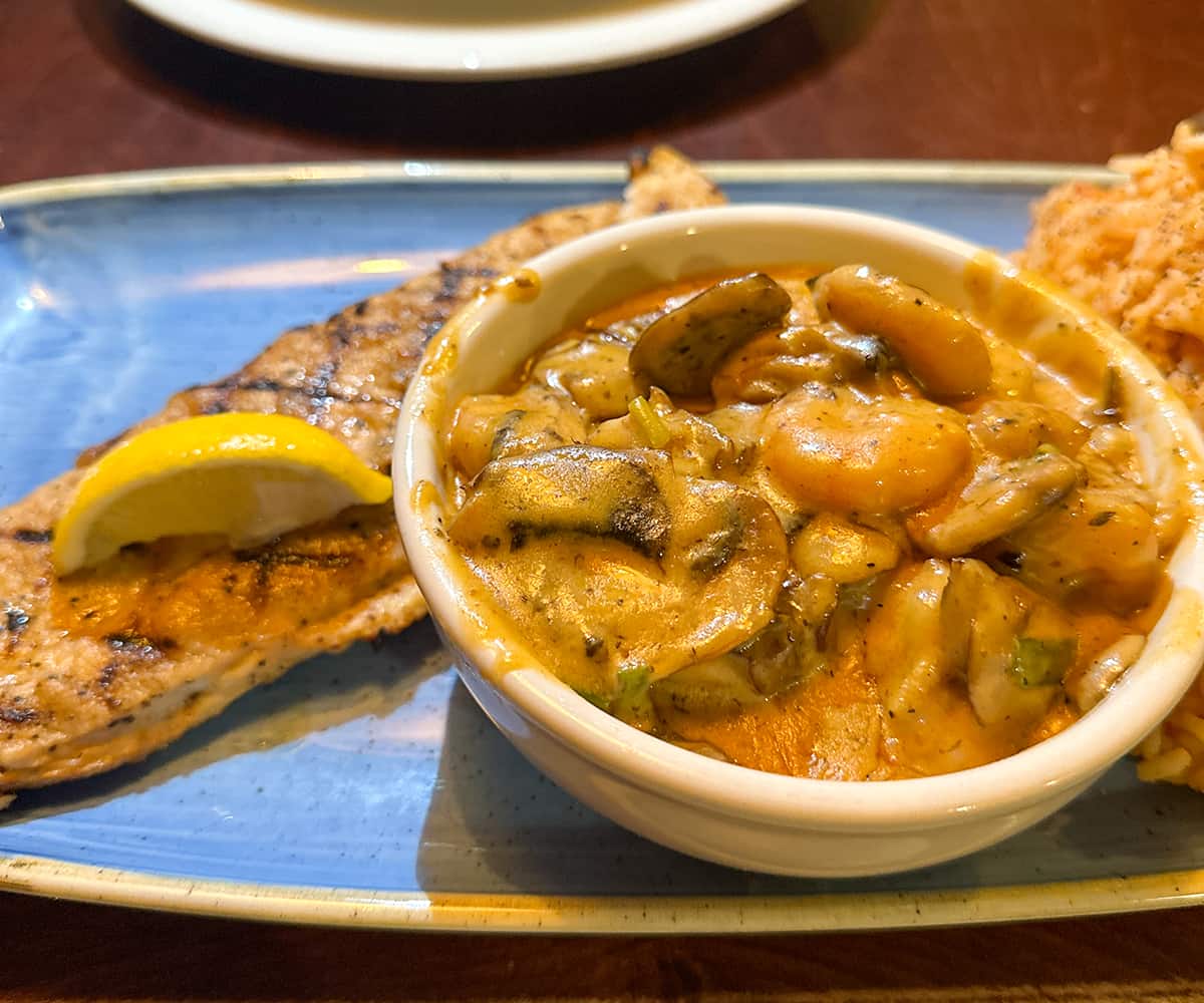 Crescent City Grill Mahi and Seafood topping