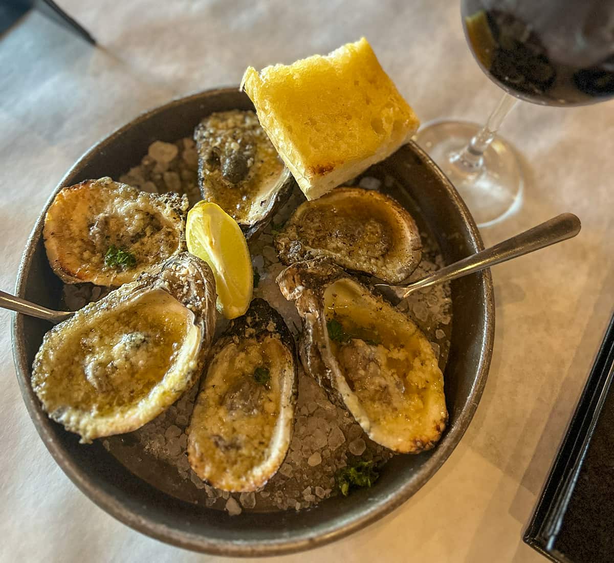 Half Shell Oyster House charbroiled oysters