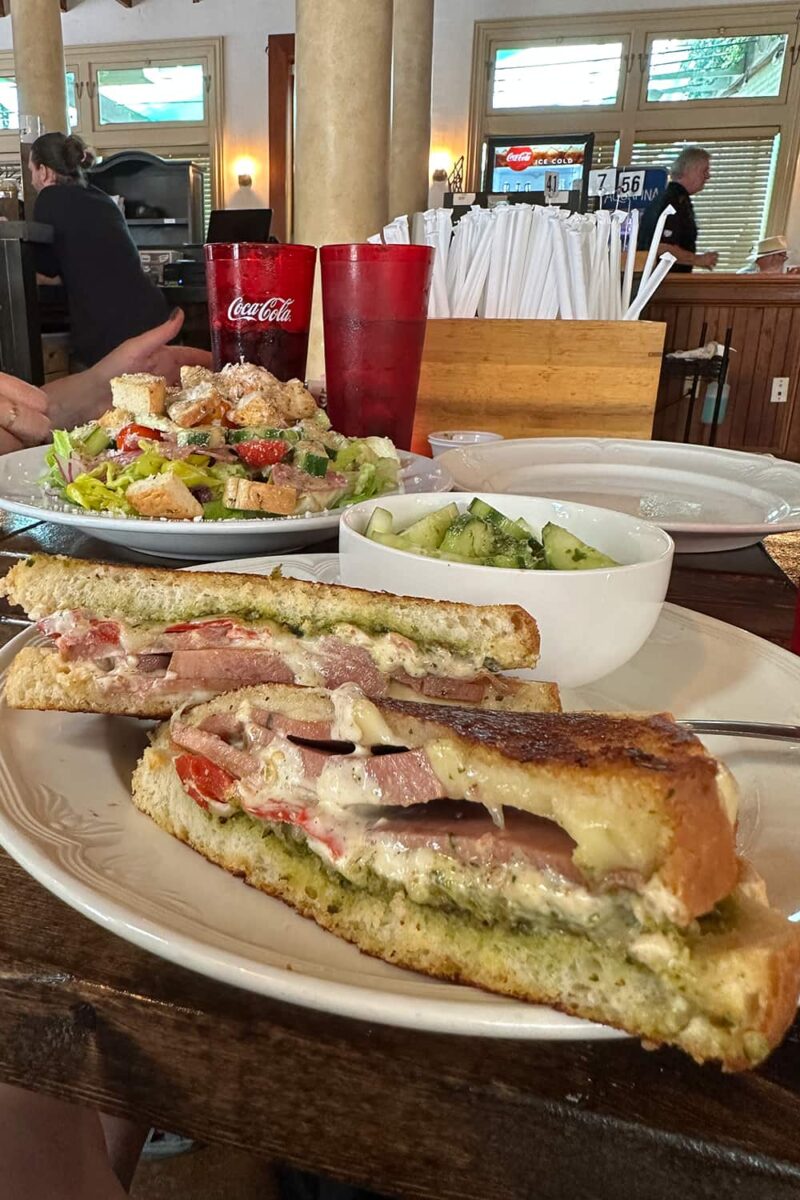 Mortadella Grilled Sandwich & Chop Salad