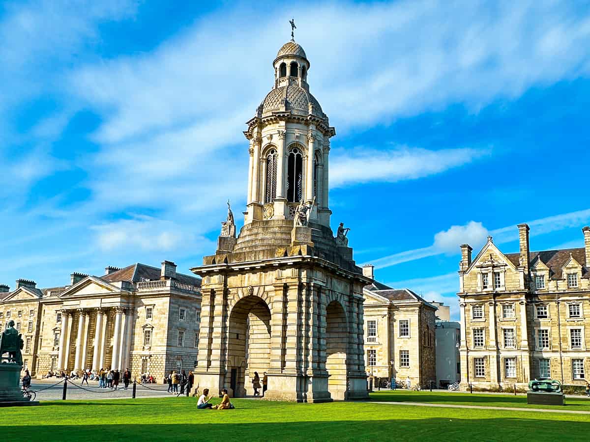 Trinity College Dublin Bell Tower and campus