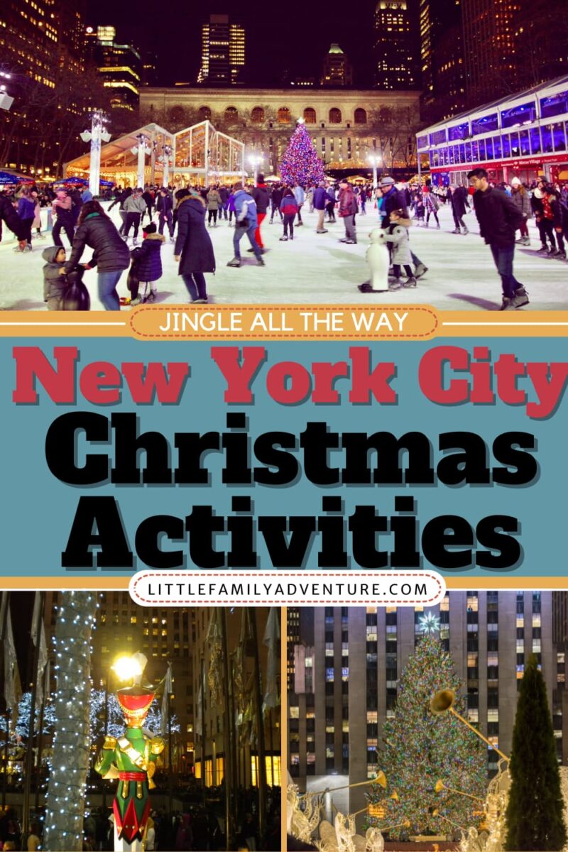 NYC Christmas Activities - ice skating and holiday lights